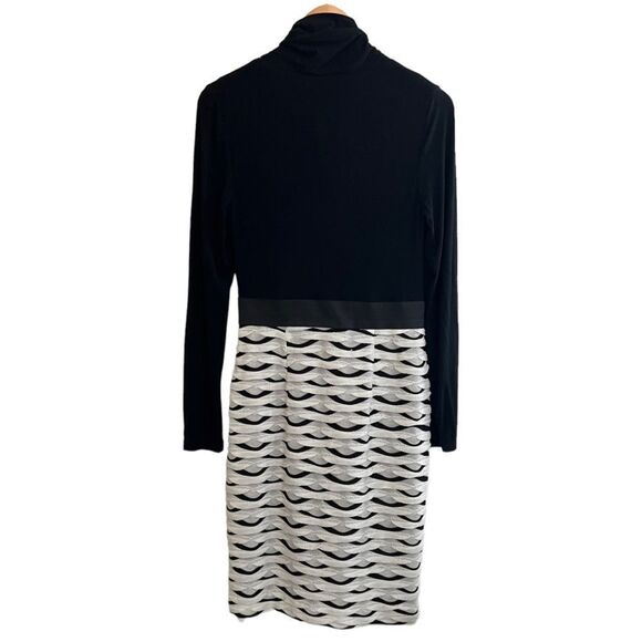 Kay Unger Neck tie Midi Black & White pencil Dress Size 8 women (one-piece) - Picture 13 of 16